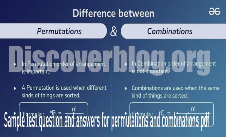 sample test question and answers for permutations and combinations pdf